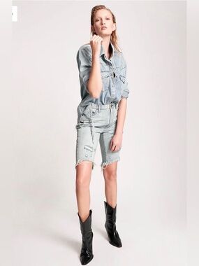 Free People One Teaspoon Cut Off Truckers Shorts Sz 31